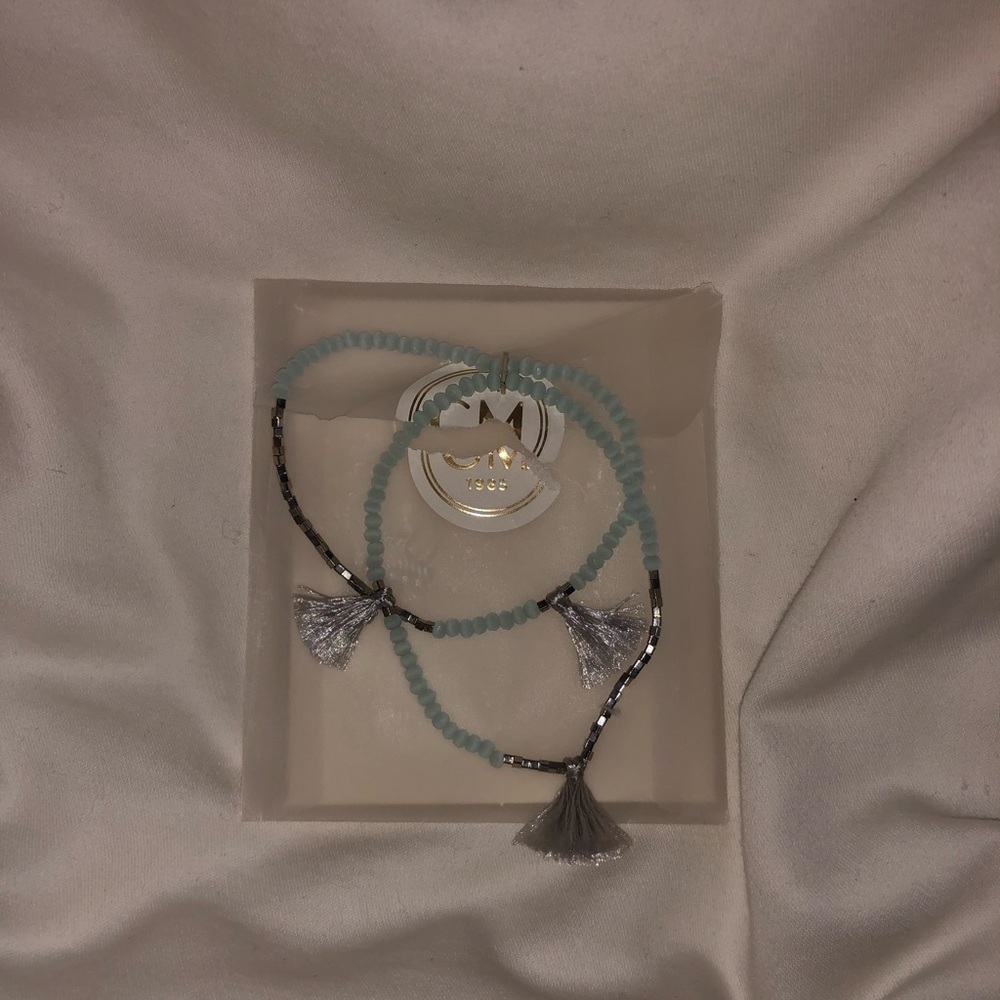 Club Monaco Light Blue Tassel Bracelet